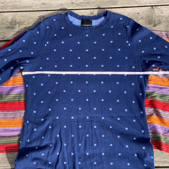 Blue Polkadot Sweater Dress - Picture 7 of 12